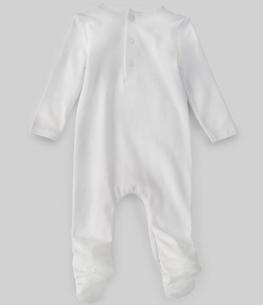 Edgehill Collection Baby Girls Newborn-6 Months Long-Sleeve Smocking Footed Coverall