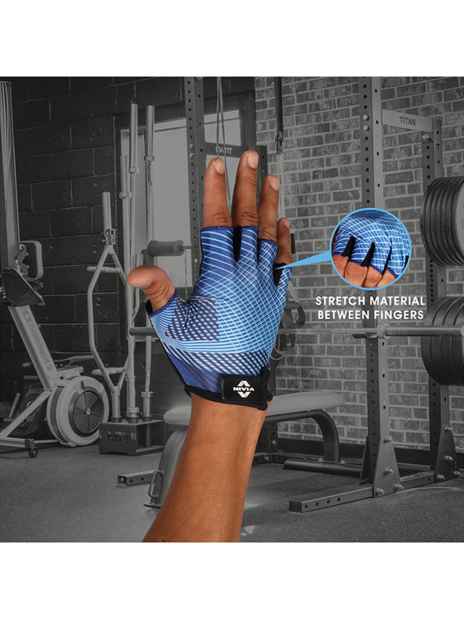 Nivia COPPERHEAD 2.0 Gym Glove (Blue) Size - M