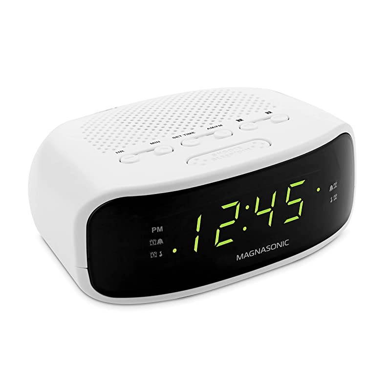 Digital AM/FM Clock Radio with Battery Backup, Dual Alarm, Sleep & Snooze Functions, Display Dimming Option (EAAC200)