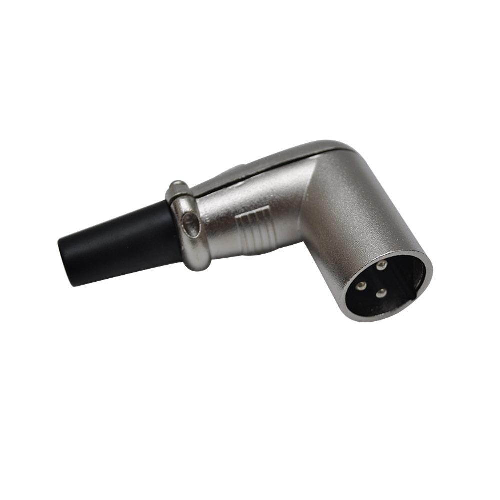 Seismic Audio - SAPT303-4Pack - 4 Pack of Right Angle 3 Pin XLR Male Connectors - Right Angle XLR Microphone Connectors