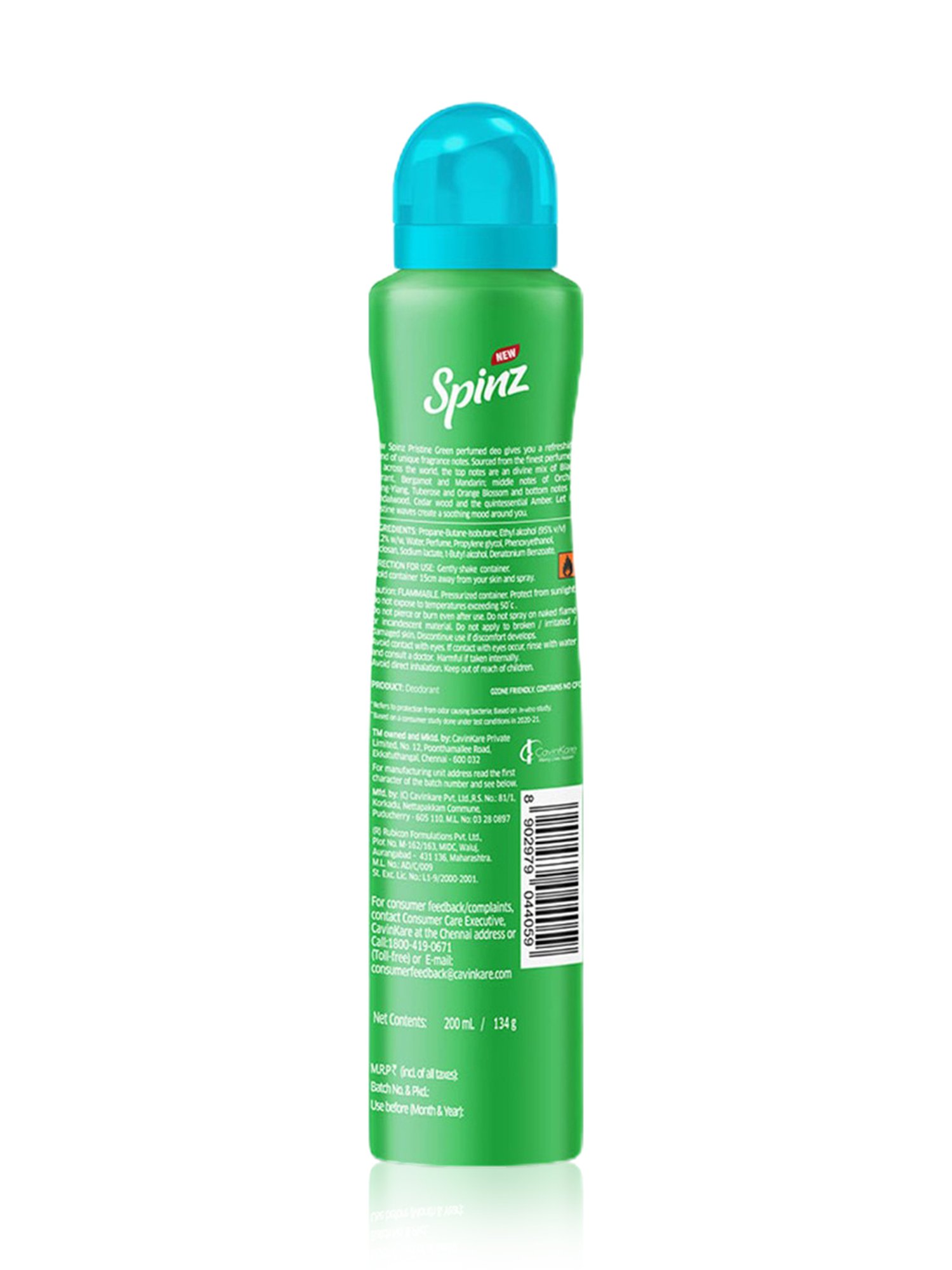Spinz Pristine Green Perfumed Deo for Women - 200 ml