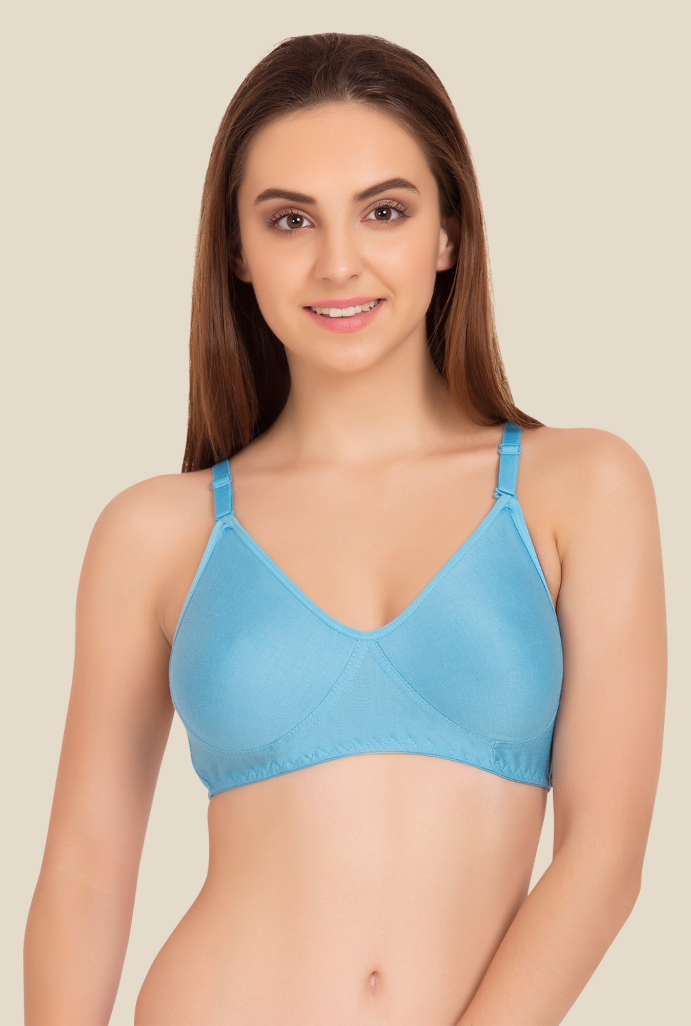 Tweens Peach & Blue Non Padded Bra (Pack Of 2)