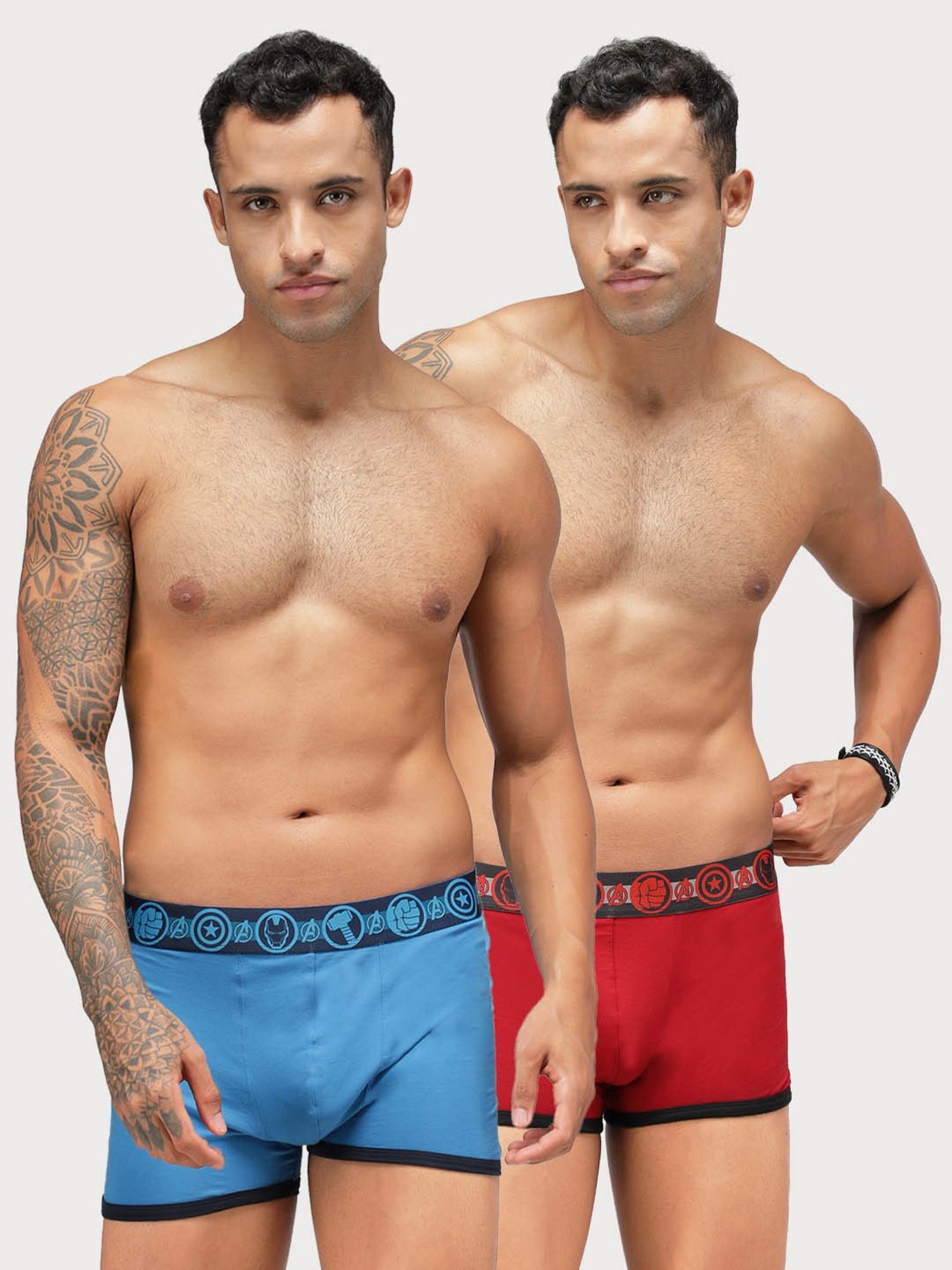Zoiro Chinese Red & Sky Driver Regular Fit Trunks - Pack Of 2
