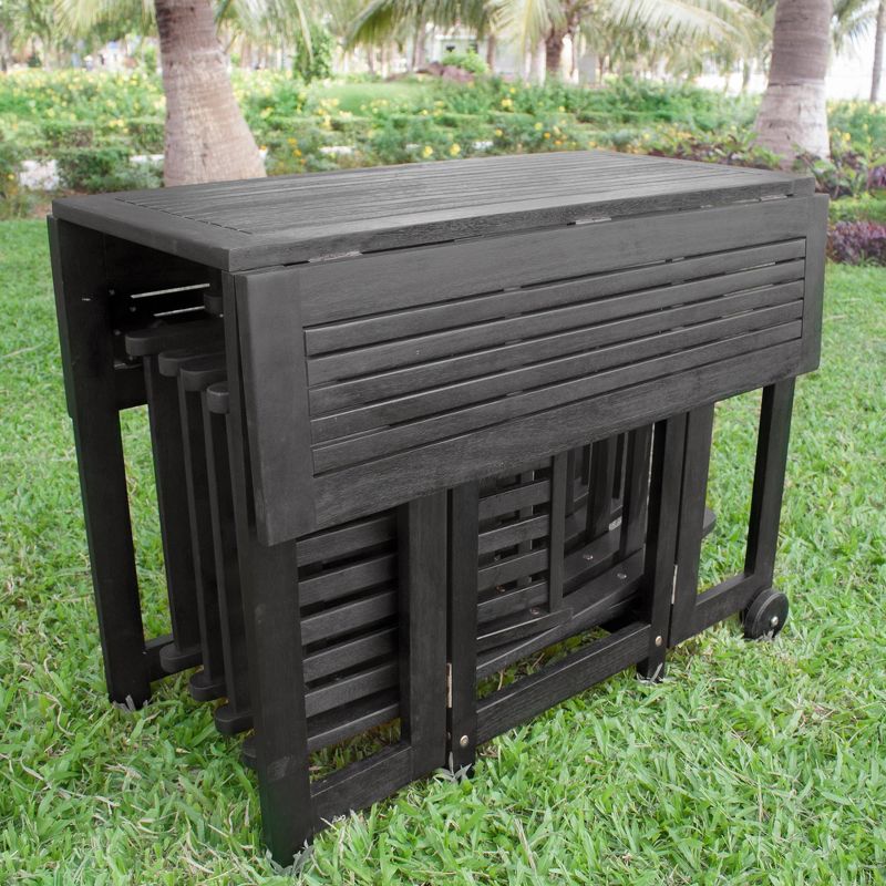 Renaissance Square Outdoor Patio Stacking Table - Gray - Vifah