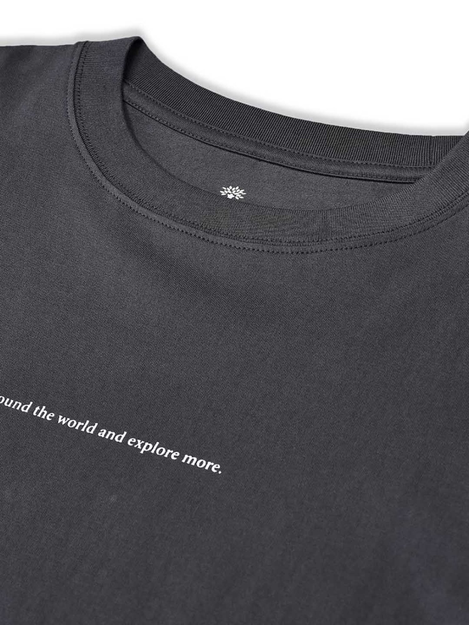 Woodland Charcoal Regular Fit Printed Crew T-Shirt