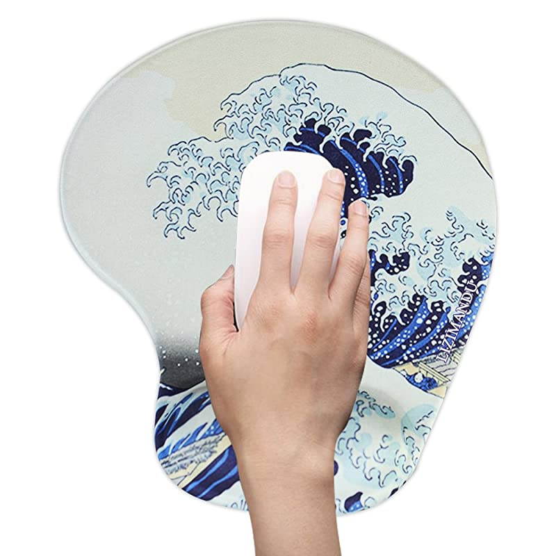 Non Slip Mouse Pad Wrist Rest for Office Computer Laptop Mac Durable Comfortable Lightweight for Easy Typing Pain ReliefErgonomic SupportHuge Wave