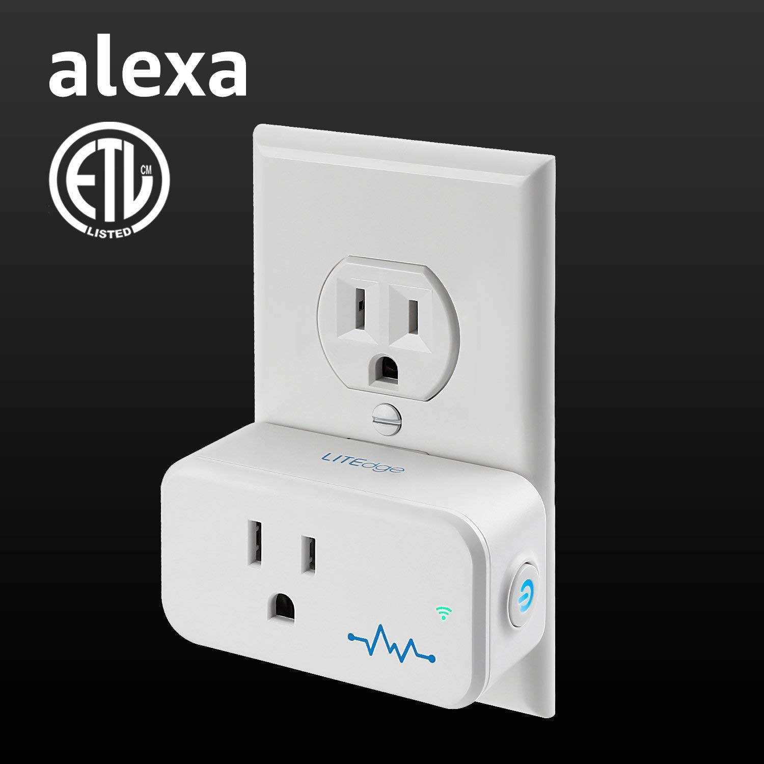 LITEdge Smart Plug, Works with Amazon Alexa and Google Assistant, Wi-Fi Accessible Power Outlet, Timing Function, No Hub Needed, Control with App on Phone, Single Socket
