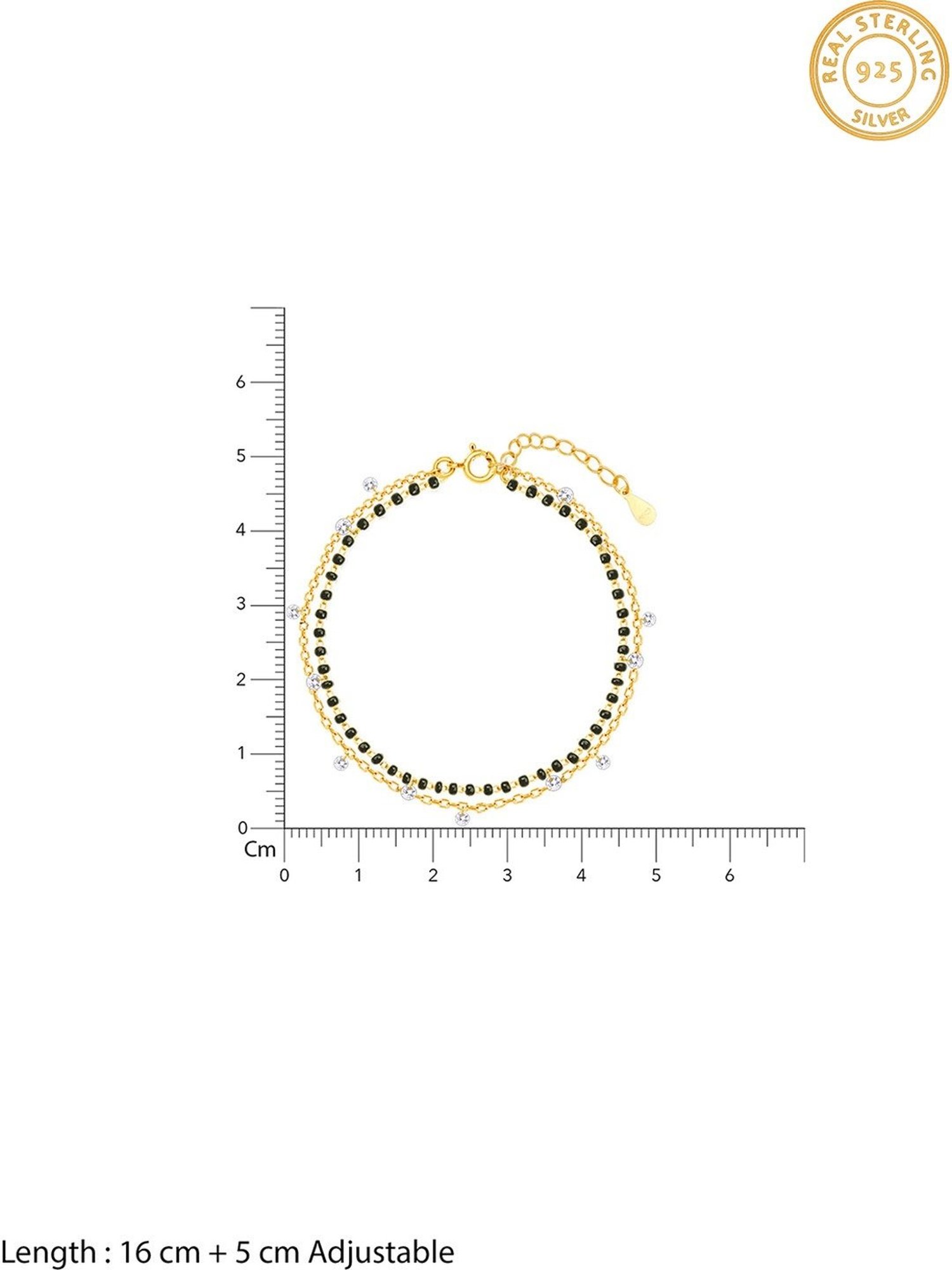 GIVA Love is EveryWhere 92.5 Sterling Silver Mangalsutra Bracelet