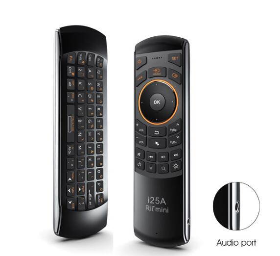 Rii i25A 2.4G Mini Wireless Fly Air Mouse Keyboard with earphone jack for PC, HTPC, IPTV, Android Smart TV Box