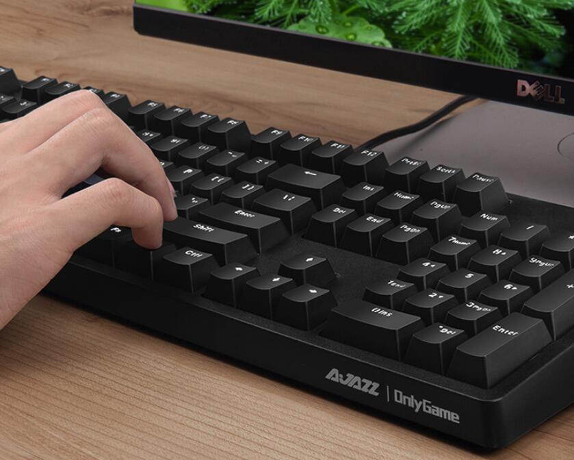 A-jazz AK535  N-key Rollover  Ergonomic Design,Cool Exterior USB Wired Cherry  MX Red Mechanical Gaming  Keyboard For Office And Game,  PBT Keycaps  - Blue Lotus ( No Light Version )
