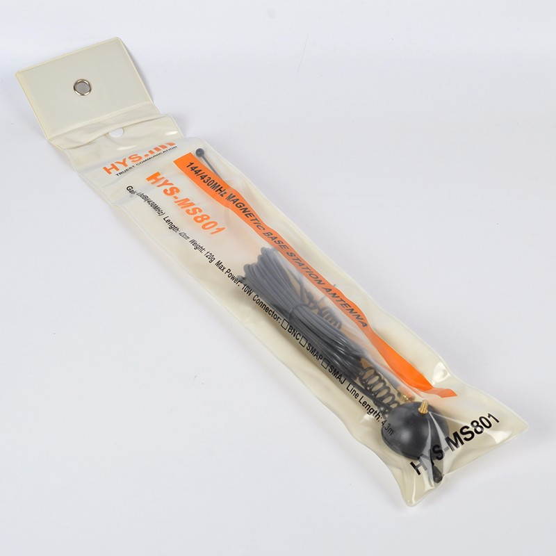 HYS-MS801 Cable SMA-Male Magnetic Dual Band VHF/UHF Mobile Magnet Indoor Walkie Talkie Antenna Two Way Ham Radio