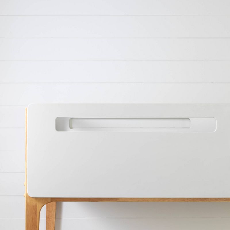 Twin Bebble Modern Bunk Beds  Pure White and Exotic Light Wood  - South Shore