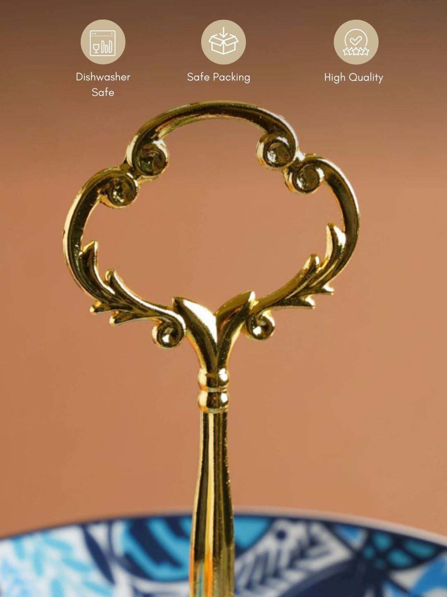 Nestasia Spring Printed Multicolor ceramic 3-Tier Dessert Display Stand for Serving cupcakes