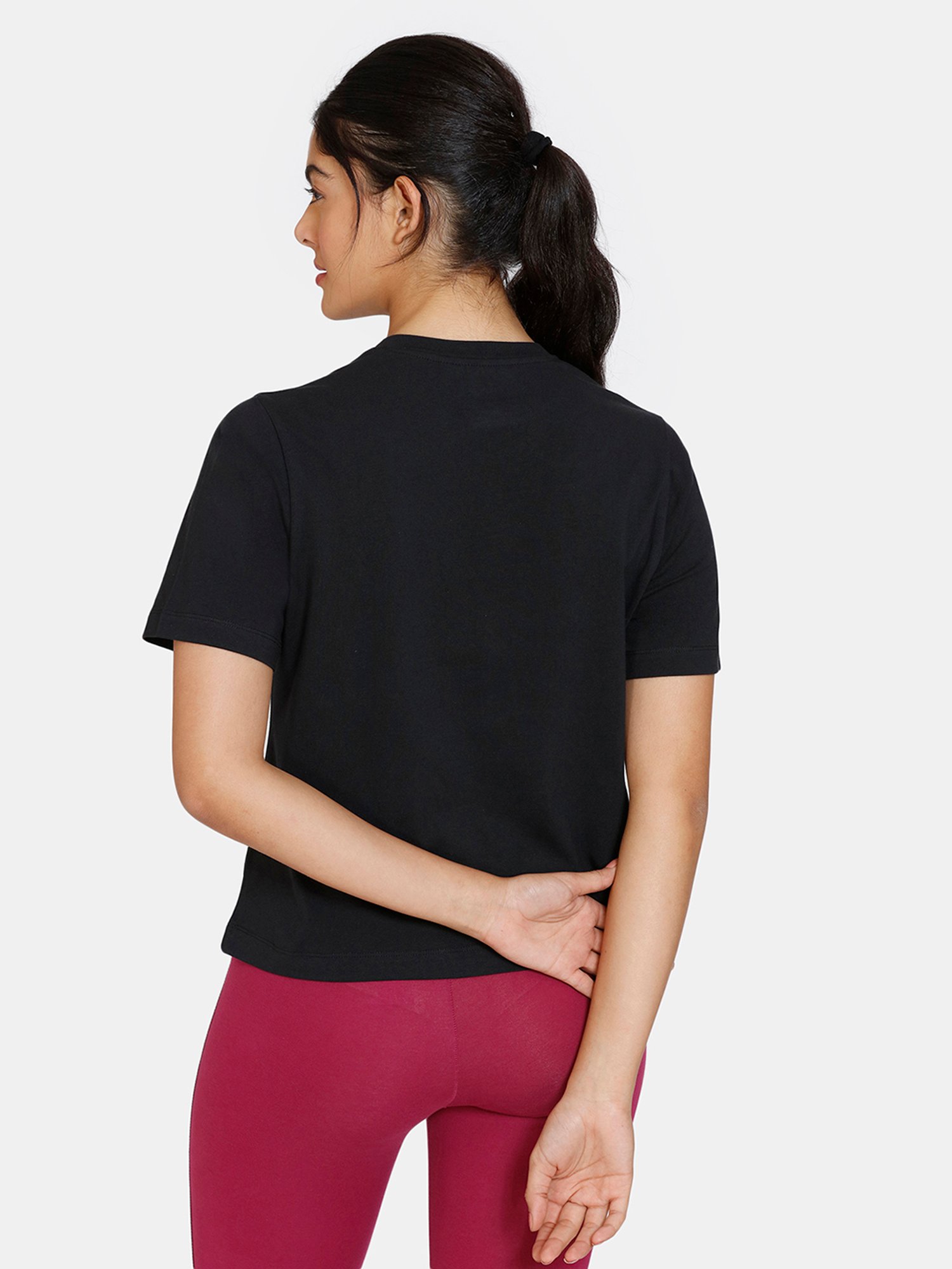 Zelocity by Zivame Black Printed T-Shirt