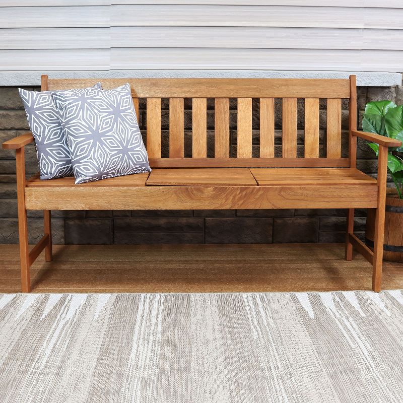 Sunnydaze Indoor/Outdoor Weather-Resistant Polyester Square Decorative Pillow with Zipper Closures - 17" x 17" - Gray Geometric - 2pk