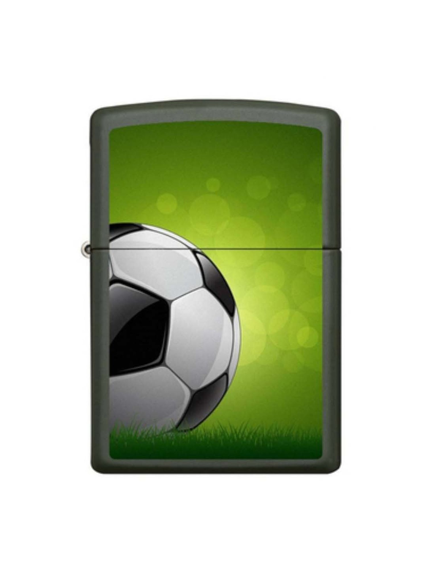 Zippo Green Soccer Ball Design Brass Pocket Lighter