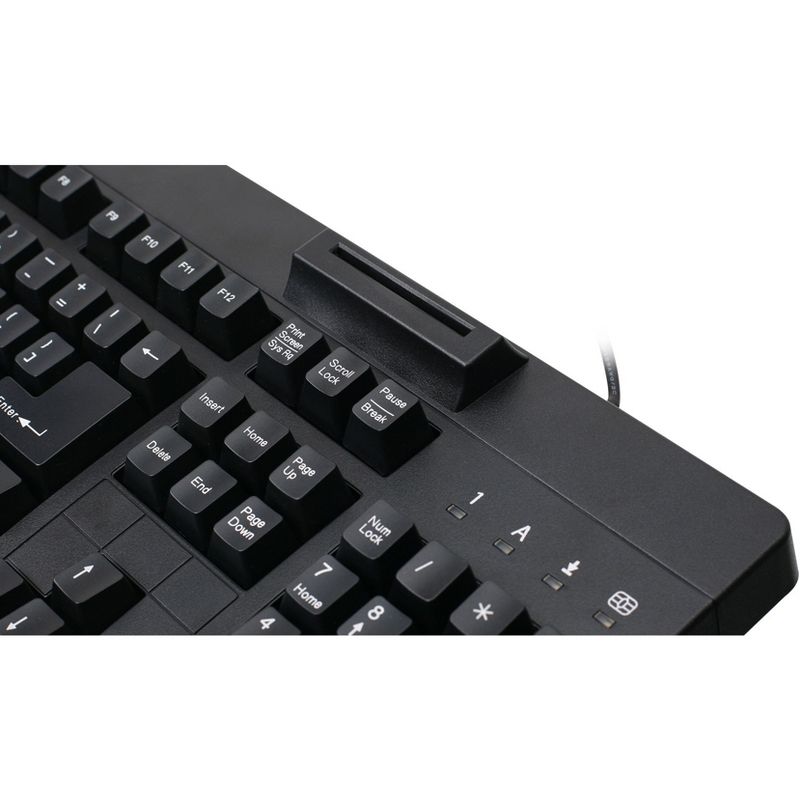 IOGEAR 104-Key Keyboard w/ Built-in Common Access Card Reader - Cable Connectivity - USB 2.0 Type A Interface - 104 Key - Windows, Mac OS, PC