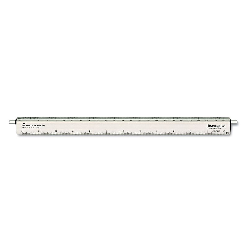 Chartpak Adjustable Triangular Scale Aluminum Architects Ruler 12" Silver 238
