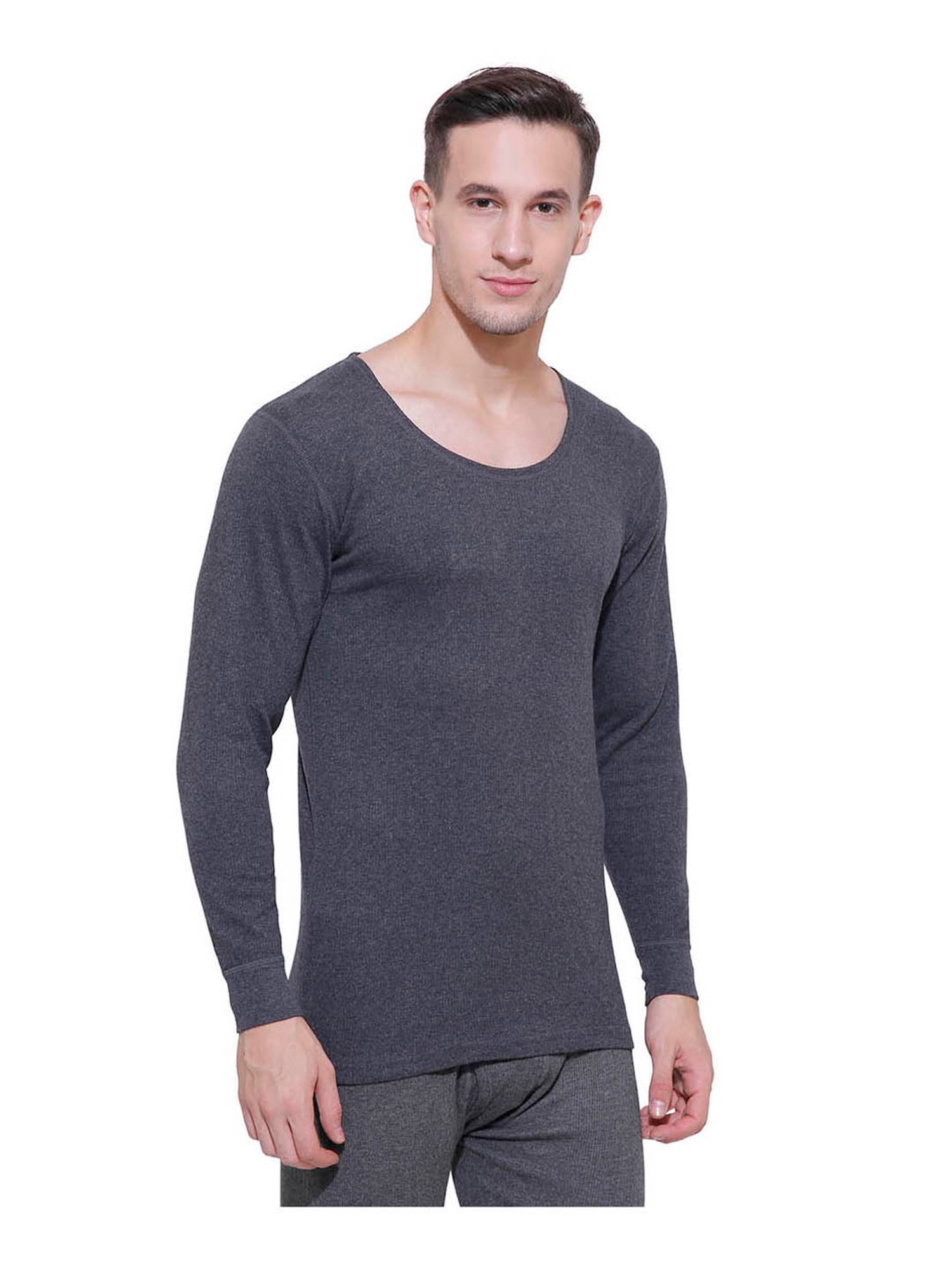 Bodycare Insider Grey Melange Regular Fit Thermal Top