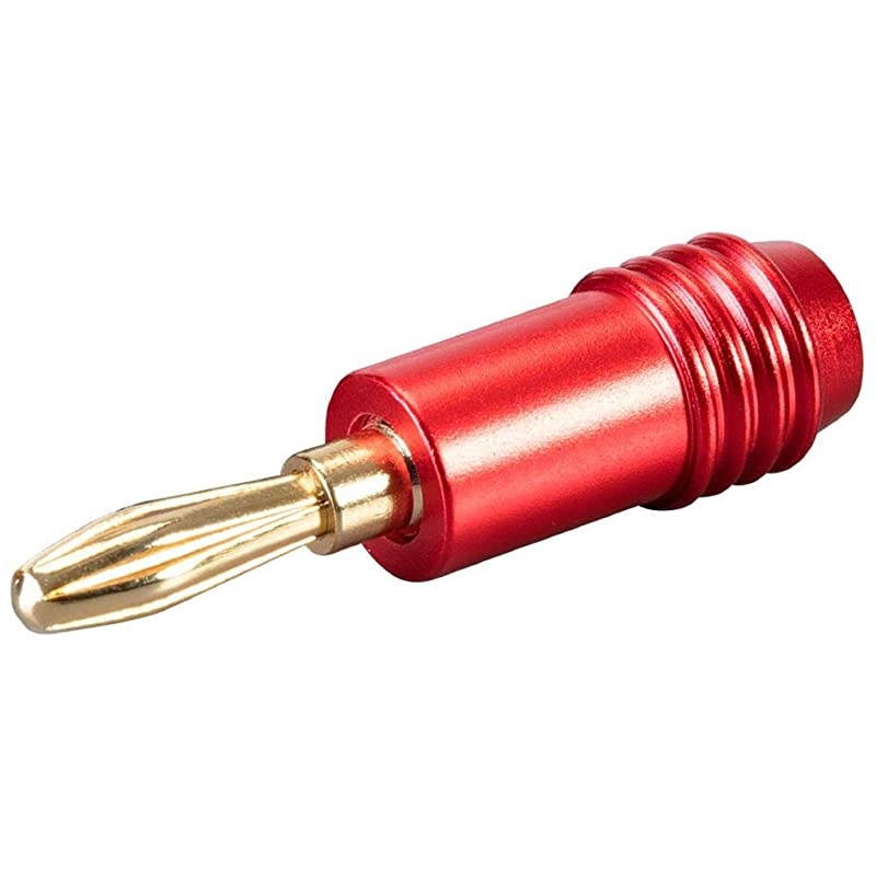 2 Pair Affinity Series 24k Gold Speaker Banana Plug,Black/Red