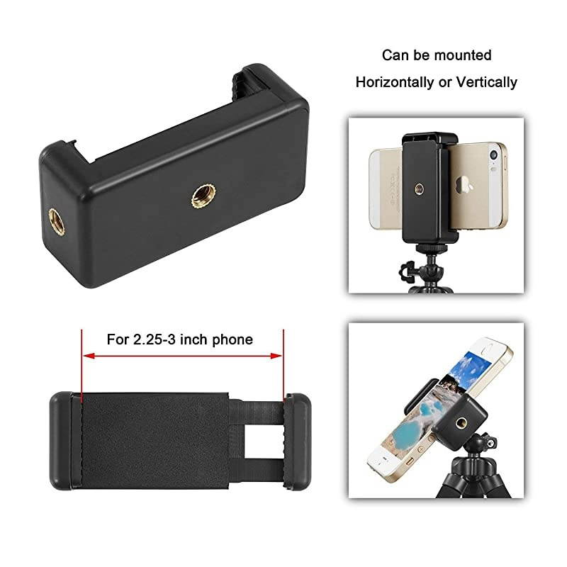 Tripod 748 inch Travel Portable and Adjustable Camera Stand Holder with Wireless Remote and Universal Clip for iAndroid Camera Sports Camera GoPro