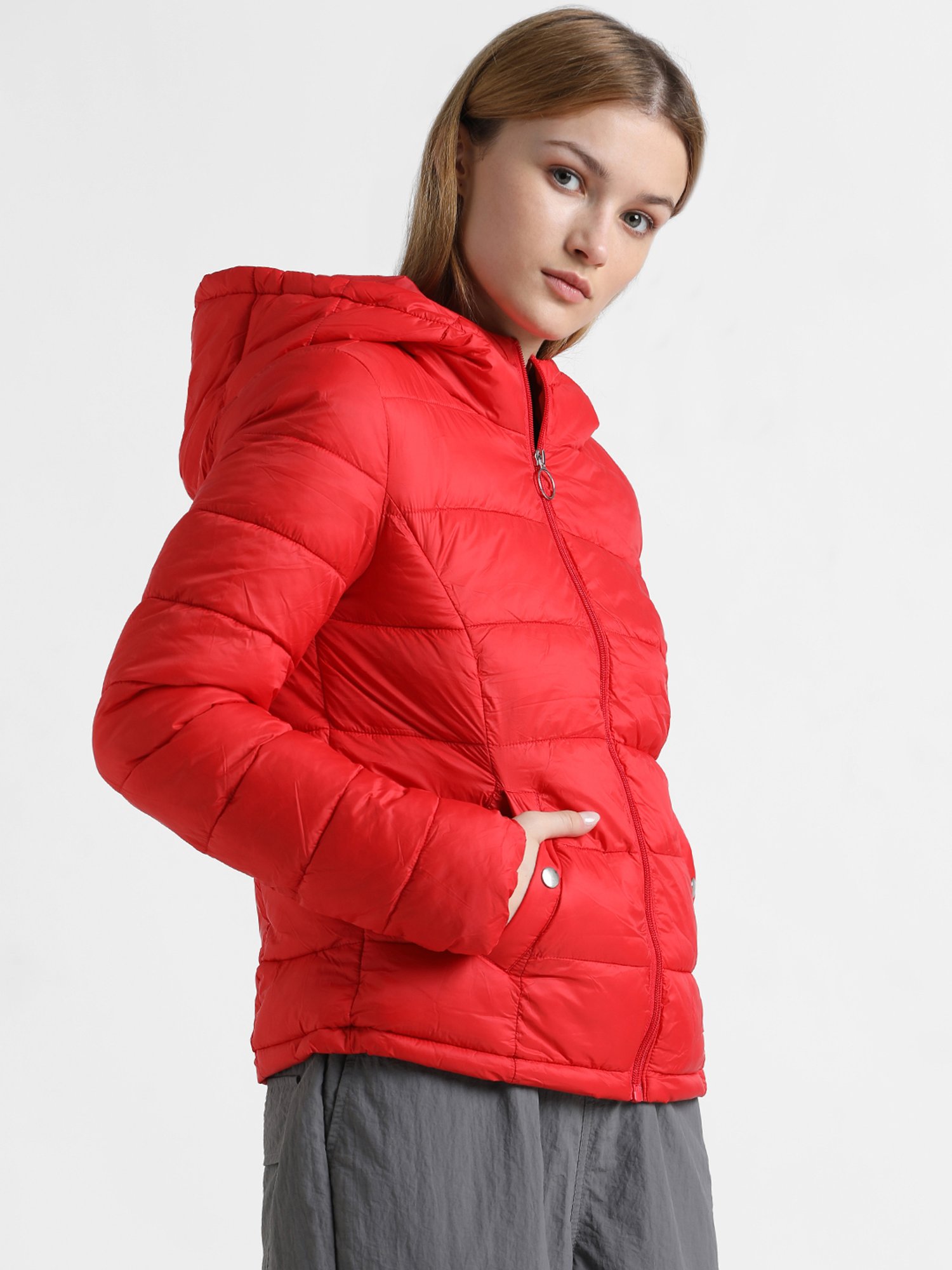 Only Red Regular Fit Puffer Jacket