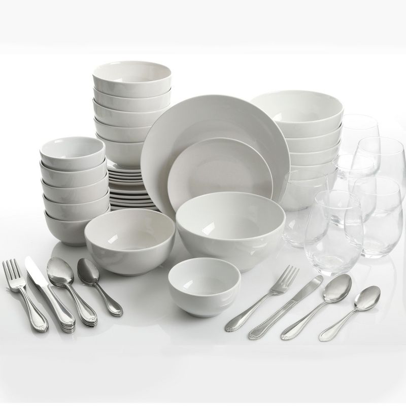 Gibson All U Need 60 Piece Ceramic Dinnerware Combo Set with Drinkware and Flatware