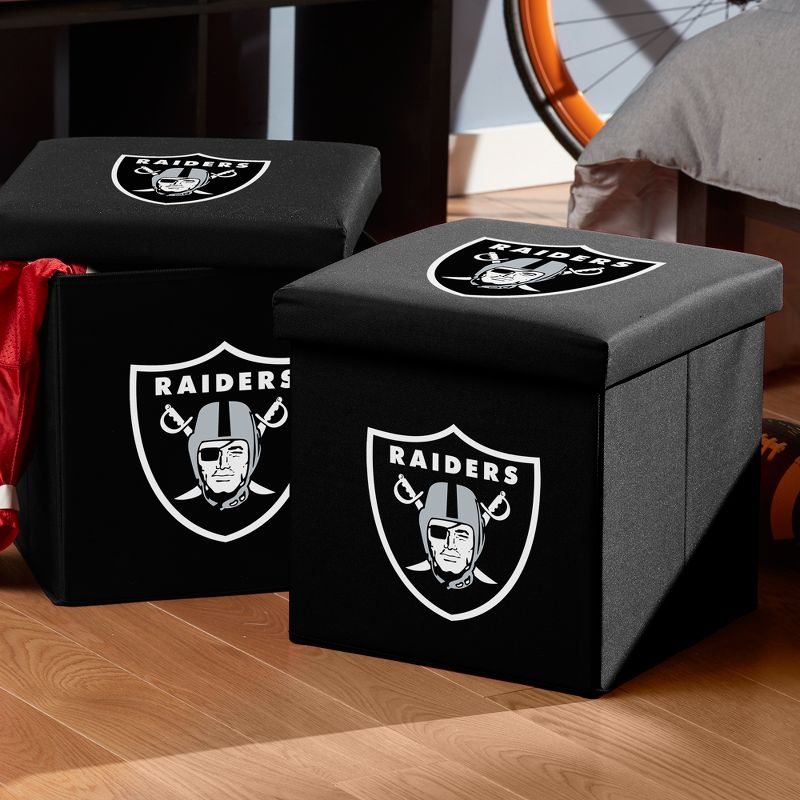 NFL Franklin Sports Oakland Raiders Storage Ottoman with Detachable Lid