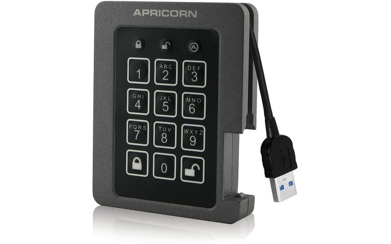 Apricorn Aegis Padlock ASSD-3PL256-240F 240 GB Solid State Drive - External - USB 3.0 - 8 MB Buffer - 205 MB/s Maximum Read Transfer Rate