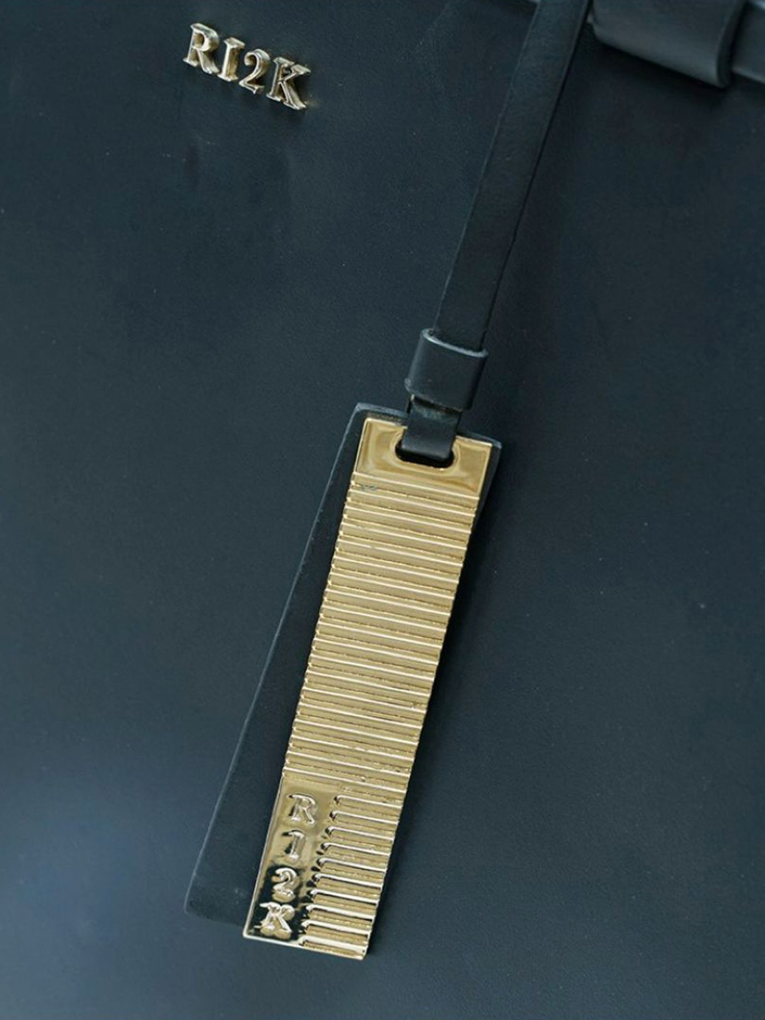 RI2K London Black Vibora Leather Large Textured Tote Bag