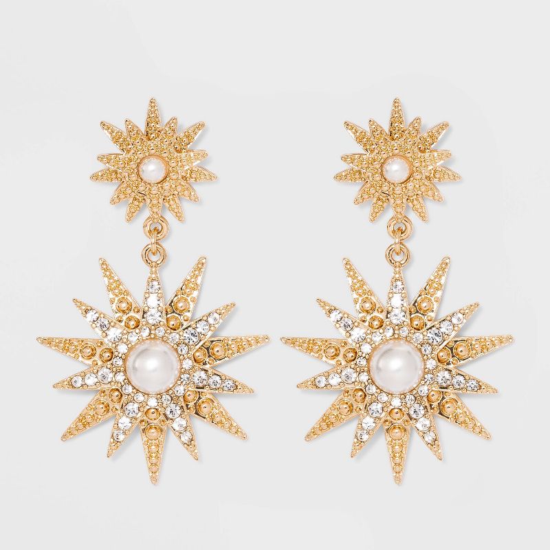 SUGARFIX by BaubleBar Celestial Drop Earrings - Gold