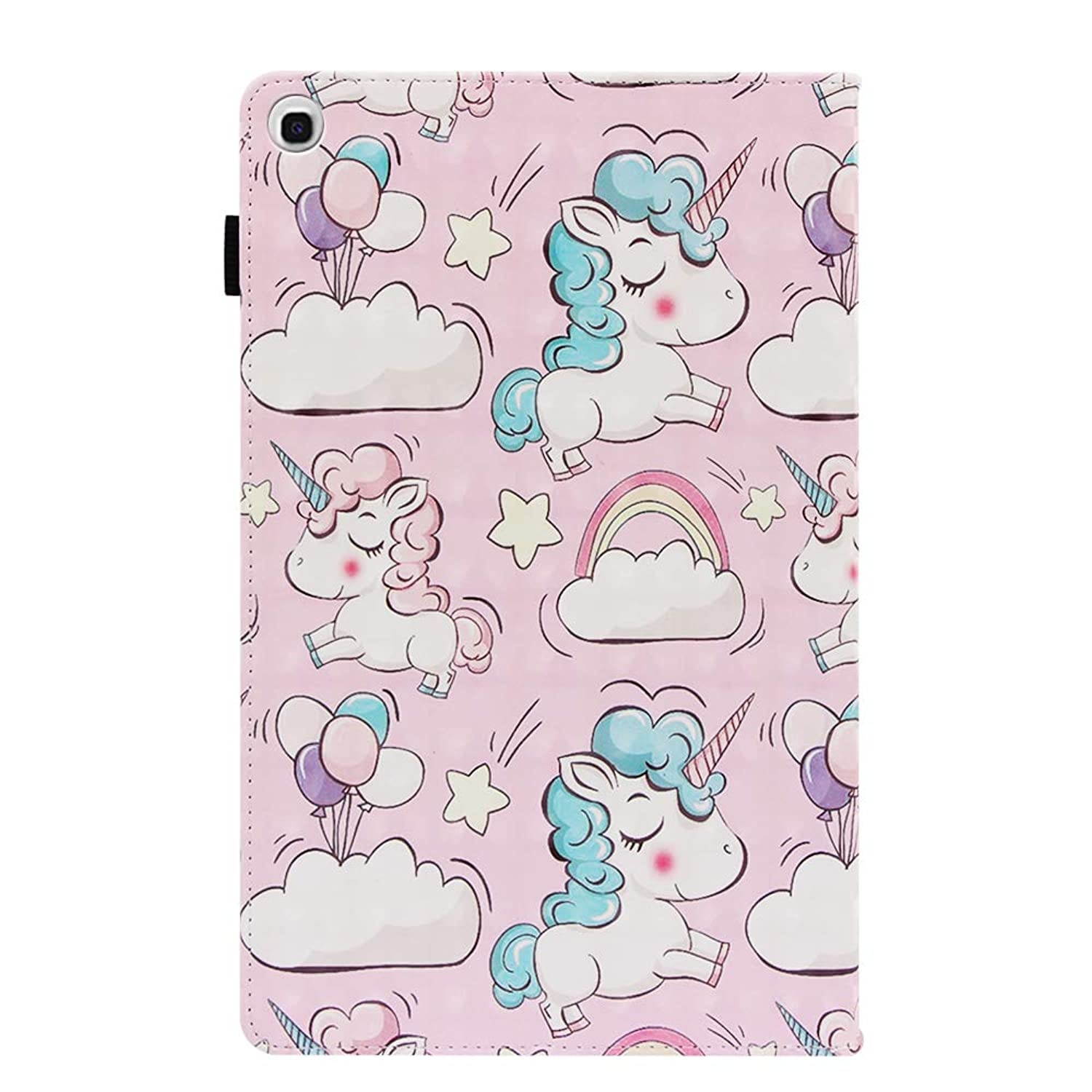 Galaxy Tab A 10.1 2019 Case SM-T510, Dteck Tablet Cover for Samsung Tab A 10.1 2019, Slim Leather Folio Stand Protective Case Compatible with Samsung Tab A 10.1(2019 Model) SM-T510/T515, Pink Unicorn