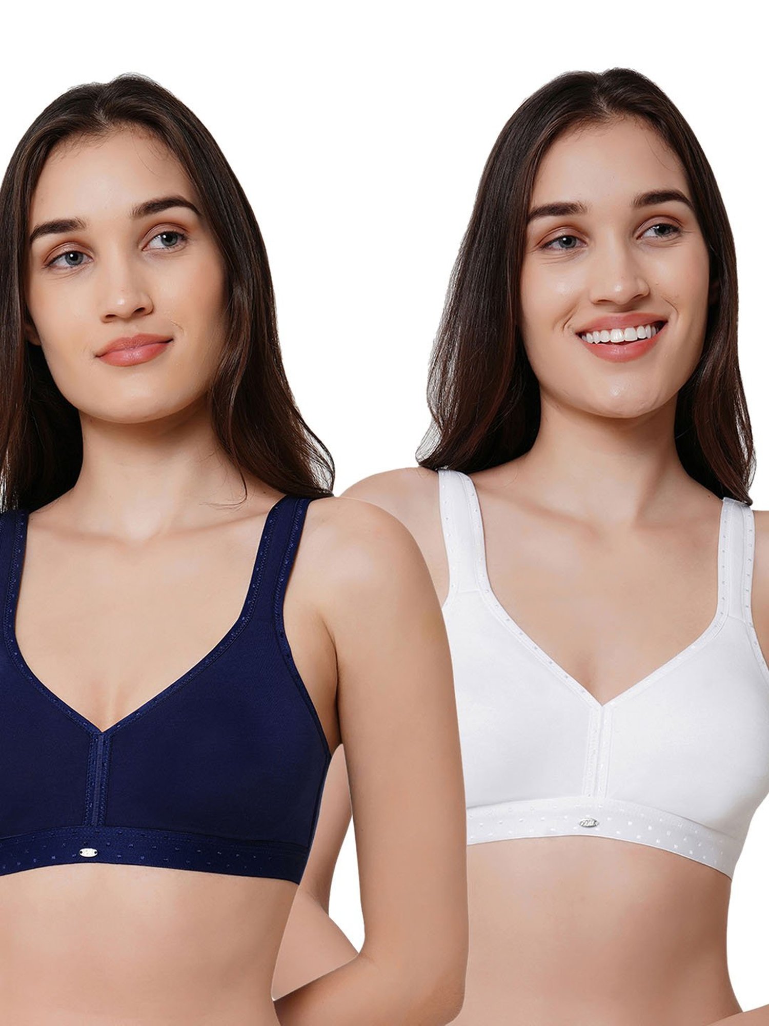 Soie Multicolor Non Wired Non Padded Full Coverage Bra (Pack Of 2)