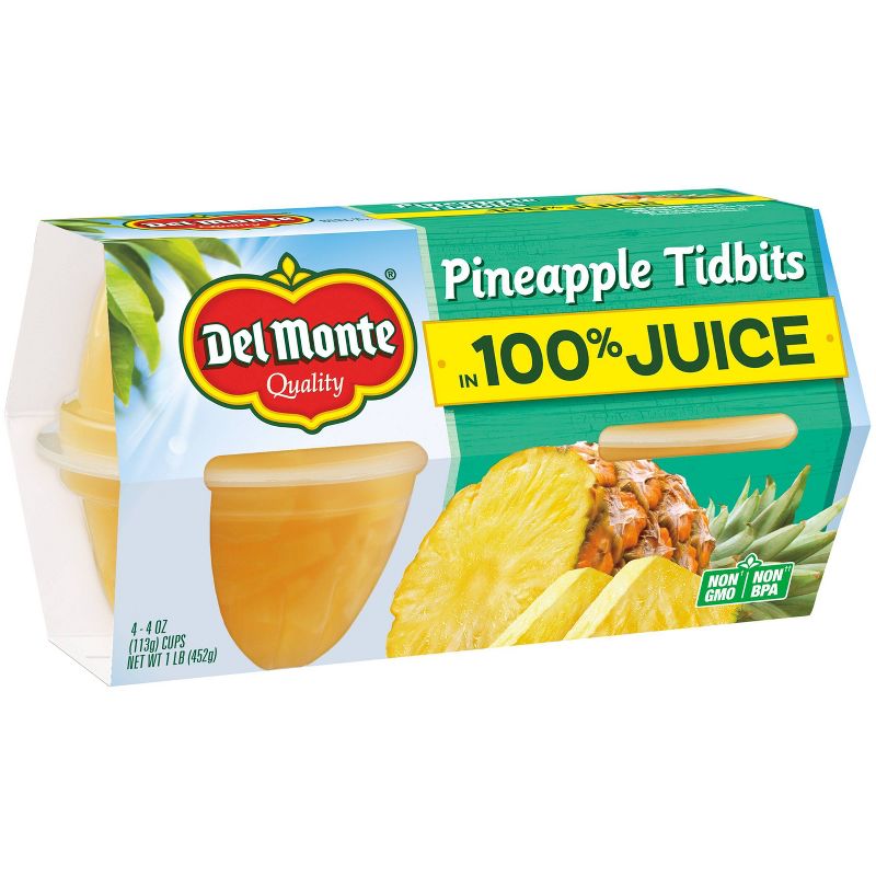 Del Monte Pineapple Tidbits - 4oz/4pk