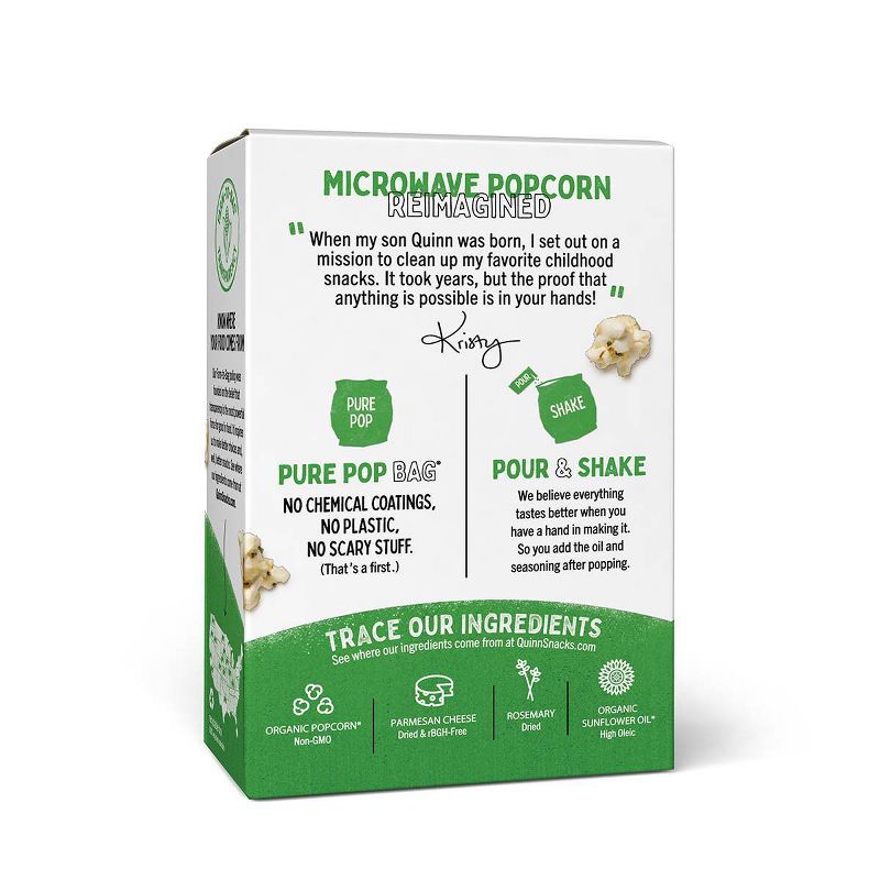 Quinn Parmesan And Rosemary Popcorn - 3.5oz 2ct