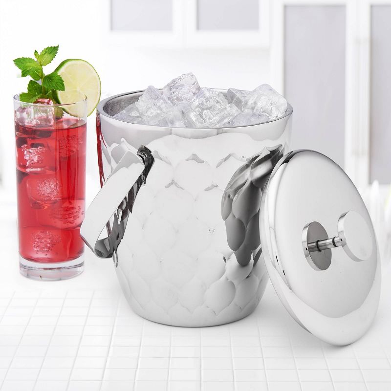 Old Dutch 2.3qt Stainless Steel Avante Embossed Double-Walled Ice bucket