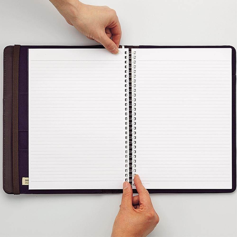 LIHIT LAB. Refillable Notebook with Cover, Journal Cover, Navy, B5, 9.9 x 7 x 1.5 inches (N1627-11)