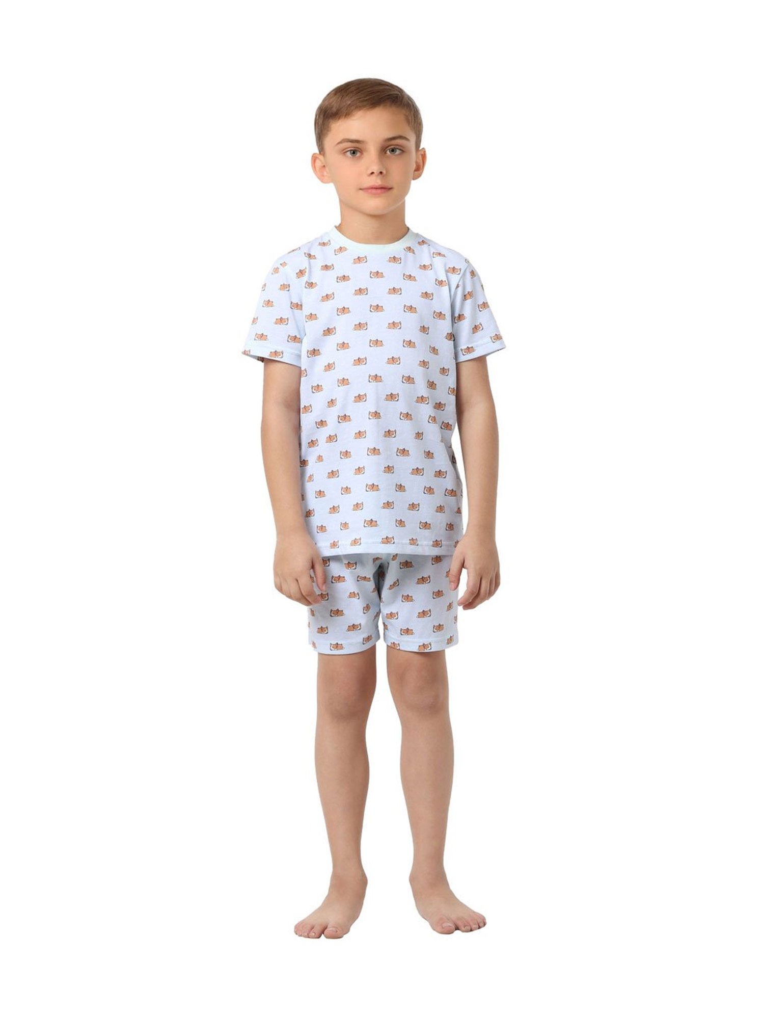 Jack & Jones Junior Light Blue Printed T-Shirt with Shorts