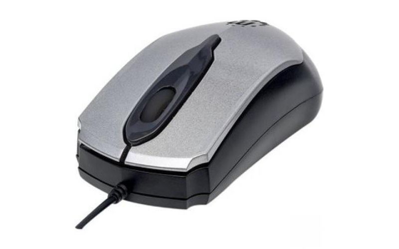 Manhattan Edge Optical USB Mouse - Optical - Cable - Black, Gray - USB - 1000 dpi - Scroll Wheel - 3 Button(s) - Symmetrical