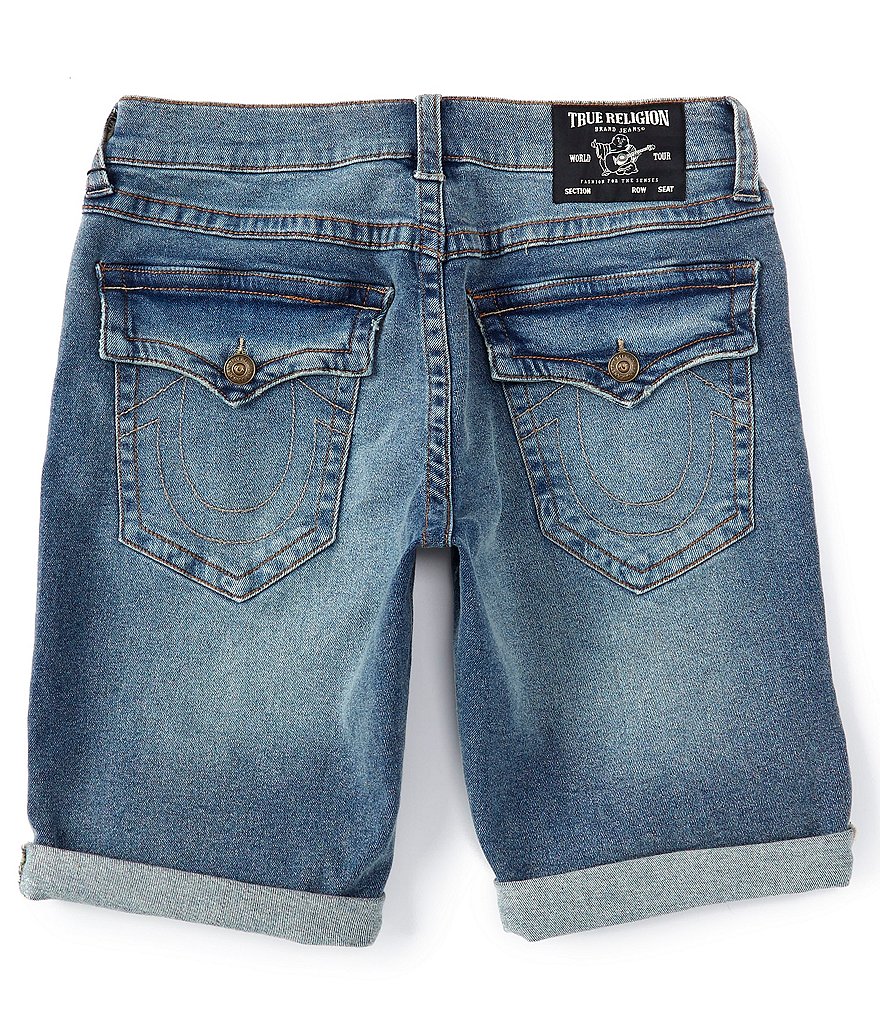 True Religion Ricky Slim-Fit Flap-Pocket 13#double; Inseam Denim Shorts
