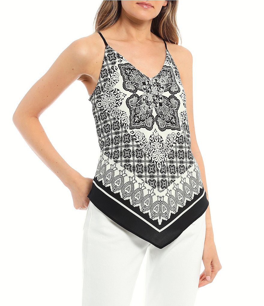 I.N. San Francisco Sleeveless Halter-Neck Scarf Top