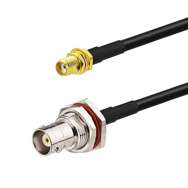 Ham Radio Antenna Adapter BNC Female to SMA Female RG58 Coaxial Jumper Cable 1m 3 feet for Handheld Two Way Radio Walkie Talkie Kenwood Wouxun Baofeng BF-F8HP UV-5R UV-82 BF-888S Ham Radio