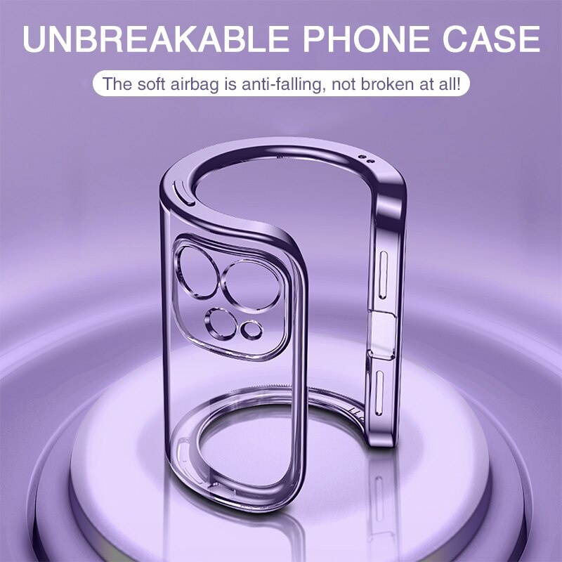 Luxury Square Frame Plating Clear Phone Case For iPhone 12 11 Pro Max Mini X XR XS 6 7 8 Plus SE Transparent Silicone Cover