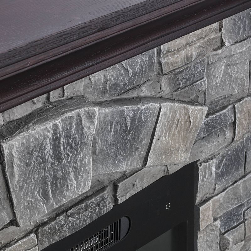 40" Freestanding Electric Fireplace Gray - Home Essentials