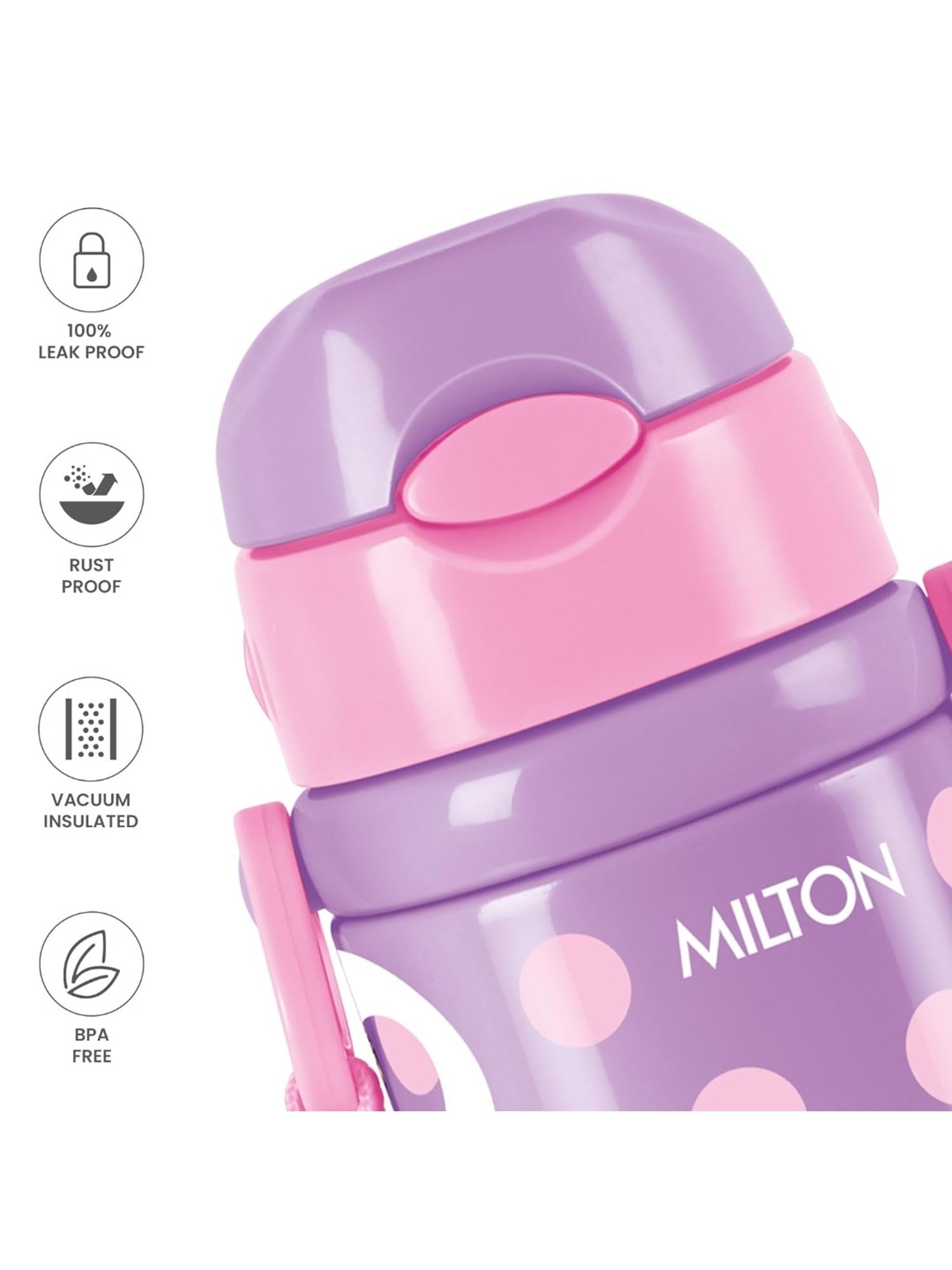 Milton Purple Stainless Steel Vacuum Insulated Water Bottle 350 ml