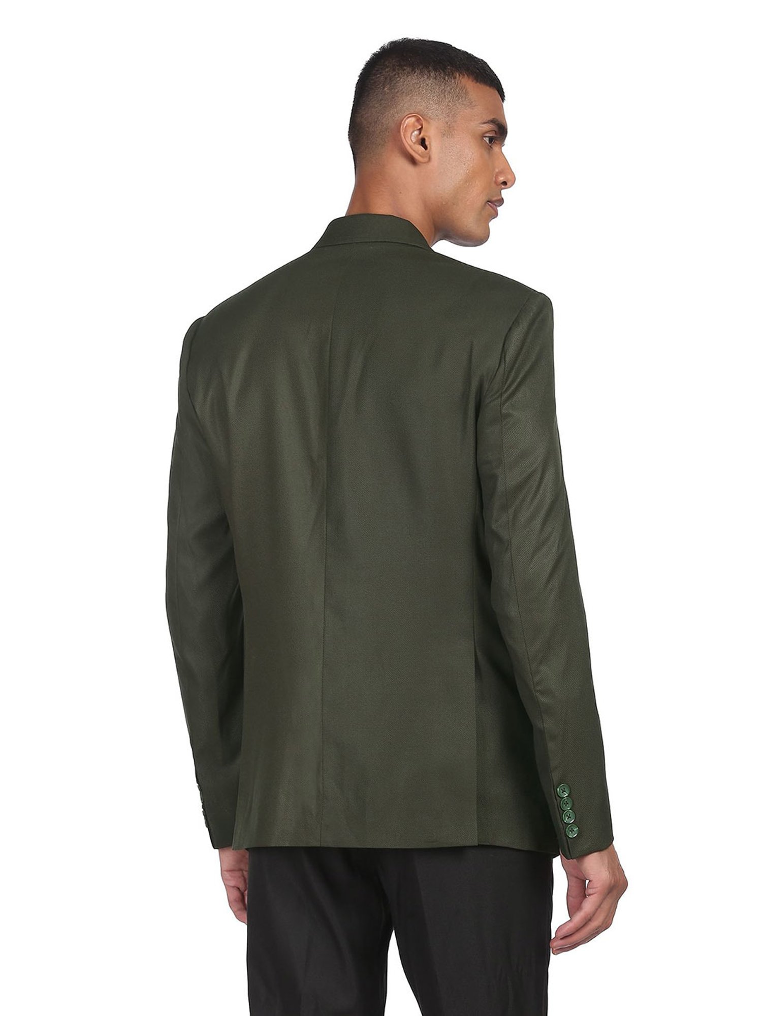 AD by Arvind Green Notched Lapel Blazer