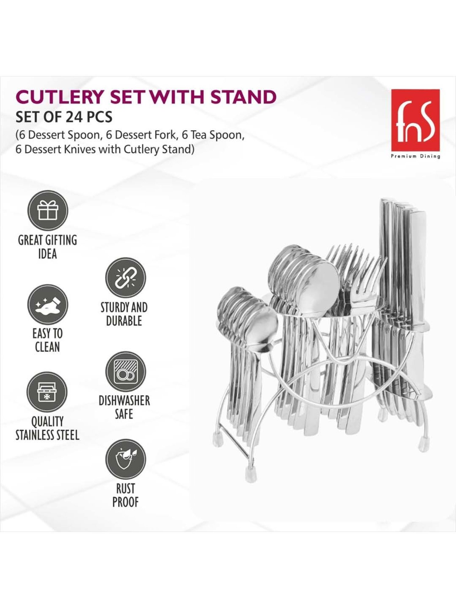 Home4U Iona Multi Wood Cutlery (2 Pcs)