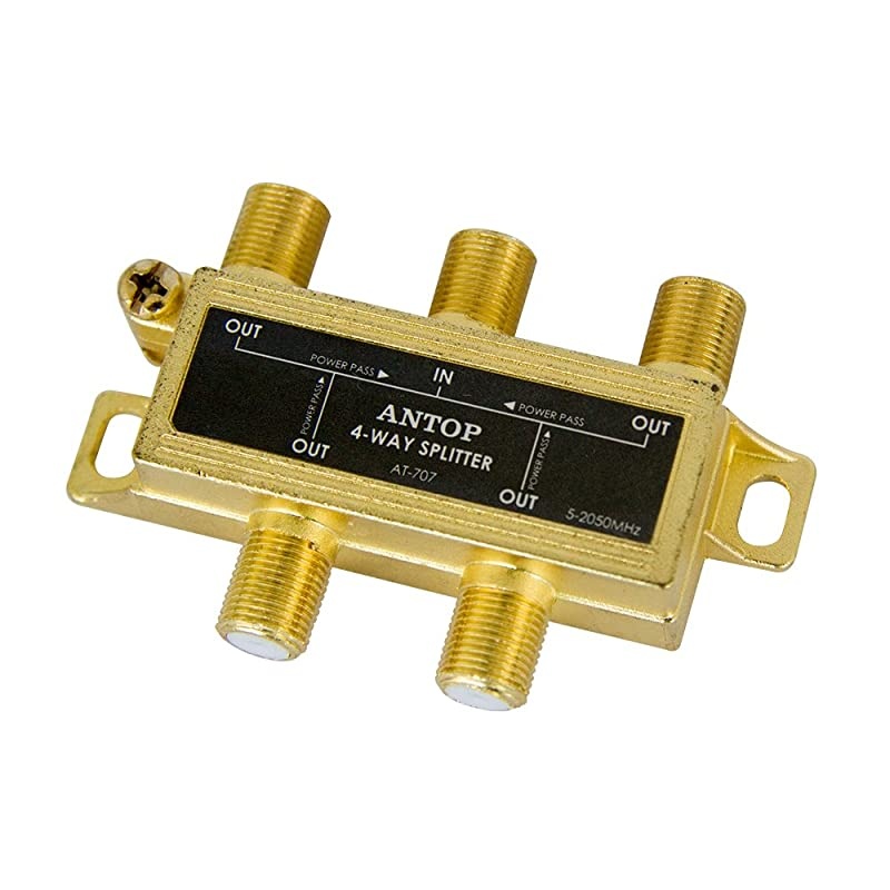 43222-31244 Coaxial Cable Splitter for Satellite TV Antenna Signals 2GHz- 5-2050MHz (4-Way)