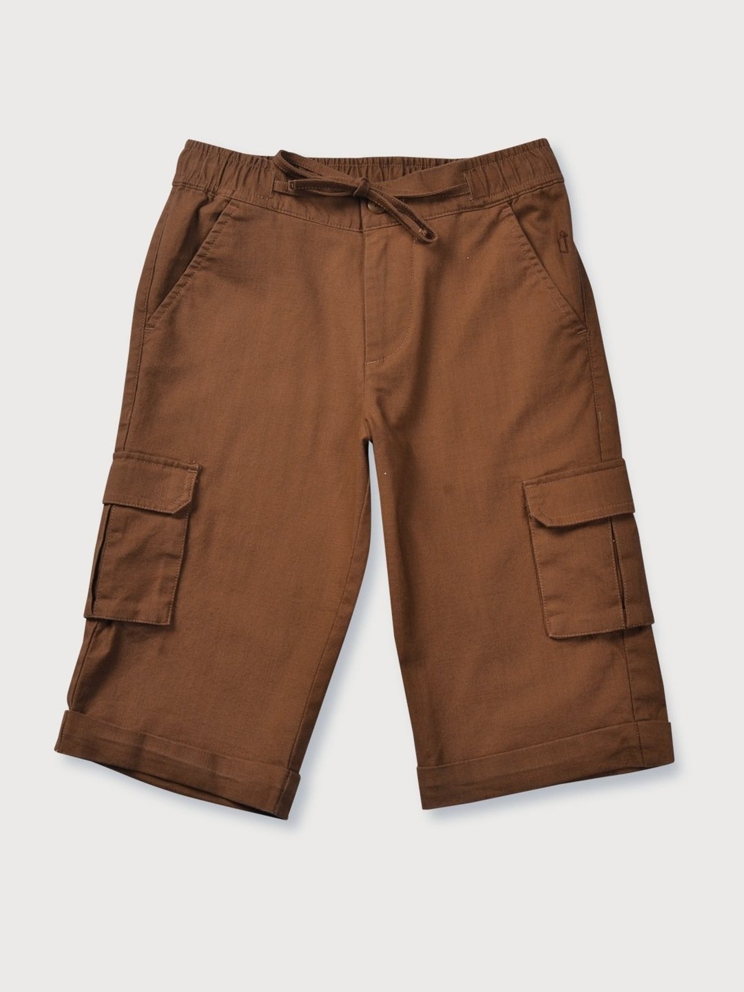 Gini & Jony Kids Brown Solid Bermudas