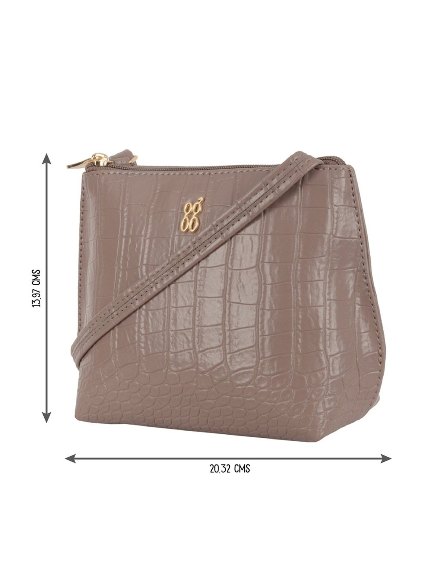 Baggit Grey Textured Small Cross Body Bag